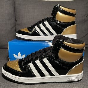 Adidas Top Ten Black & Gold Patent Men's Size 11.5
